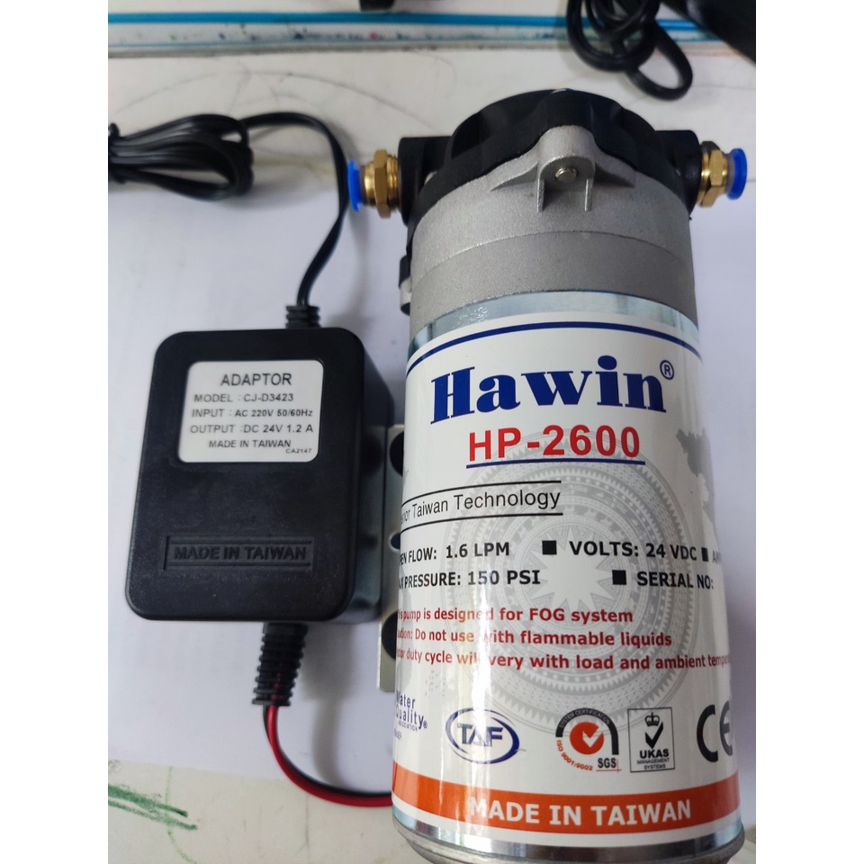 Bộ Bơm Đài Loan phun sương Hawin 2600 - Koji Aqua Pura 100