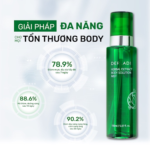 Bộ Đôi Giảm Mụn, Mờ Thâm Body Derladie Herbal Extract Body 150Ml, Xà Phòng Derladie Body Cleansing Bar 50g