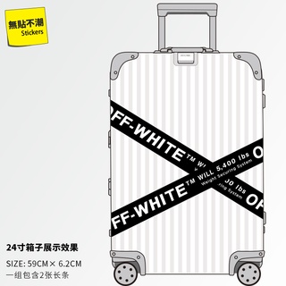 OFF WHITE [Miếng dán] tùy chọn [tấm lớn] 2 nhãn dán hành lý thương hiệu thời trang cá nhân hóa ngoại cỡ màu trắng vỏ du lịch chống thấm nước