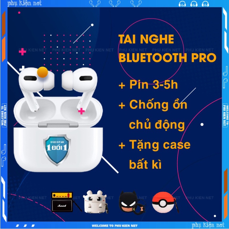 Tai nghe Bluetooth PRO giành riêng cho IOS VÀ ANDROI định vị đổi tên, xuyên âm chống ồn