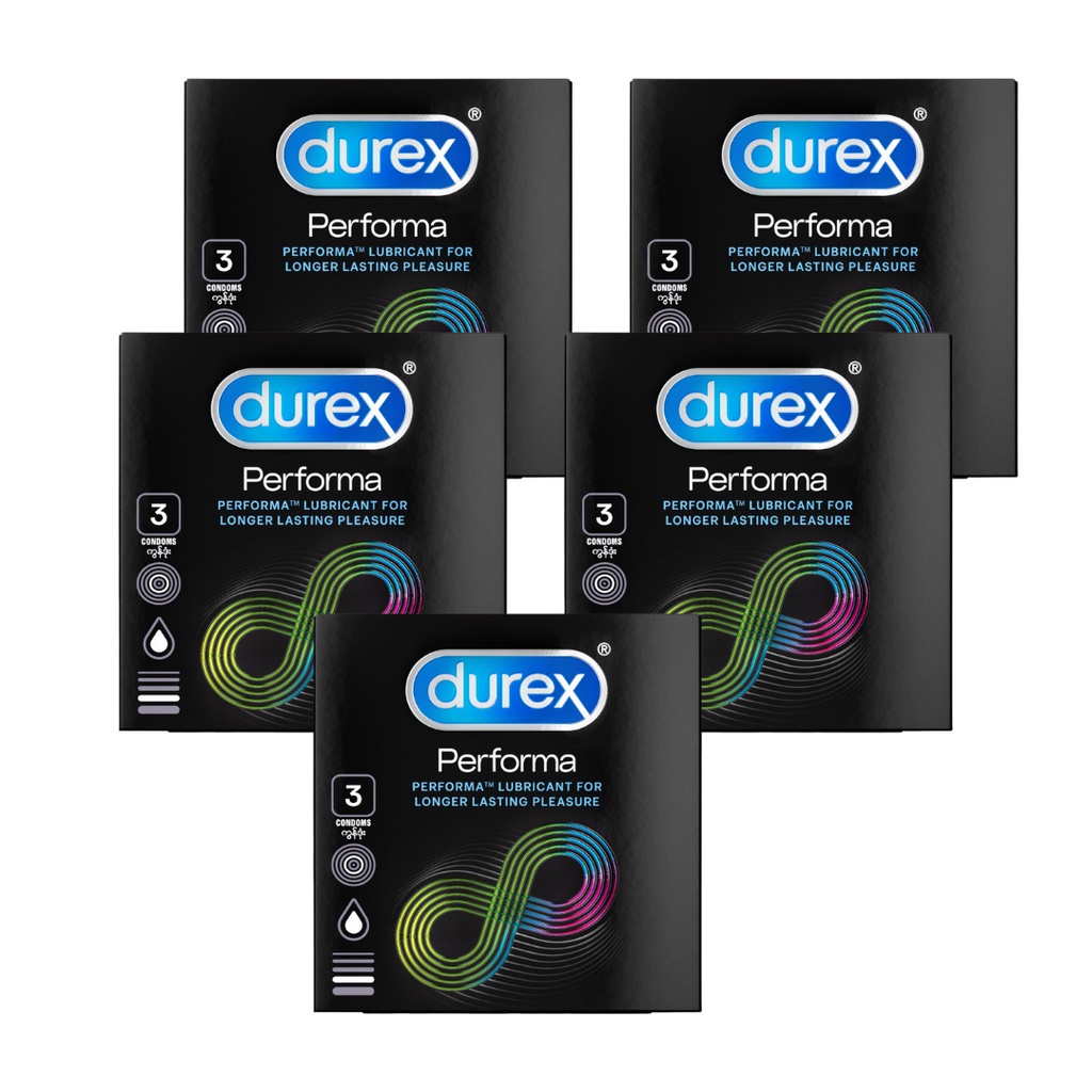 Bộ 5 Bao cao su Durex Performa chống xuất tinh sớm Hộp 3 cái bcs kéo dài thời gian - GoF Store