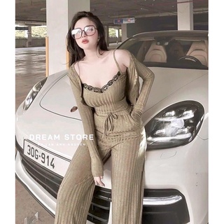 set thể thao ống rộng 3 món
