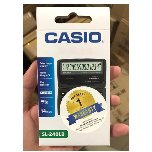 Máy Tính Cầm Tay Casio Sl 240 Lb - 14 Số - 2 Power + Bộ Phụ Kiện Kèm Theo