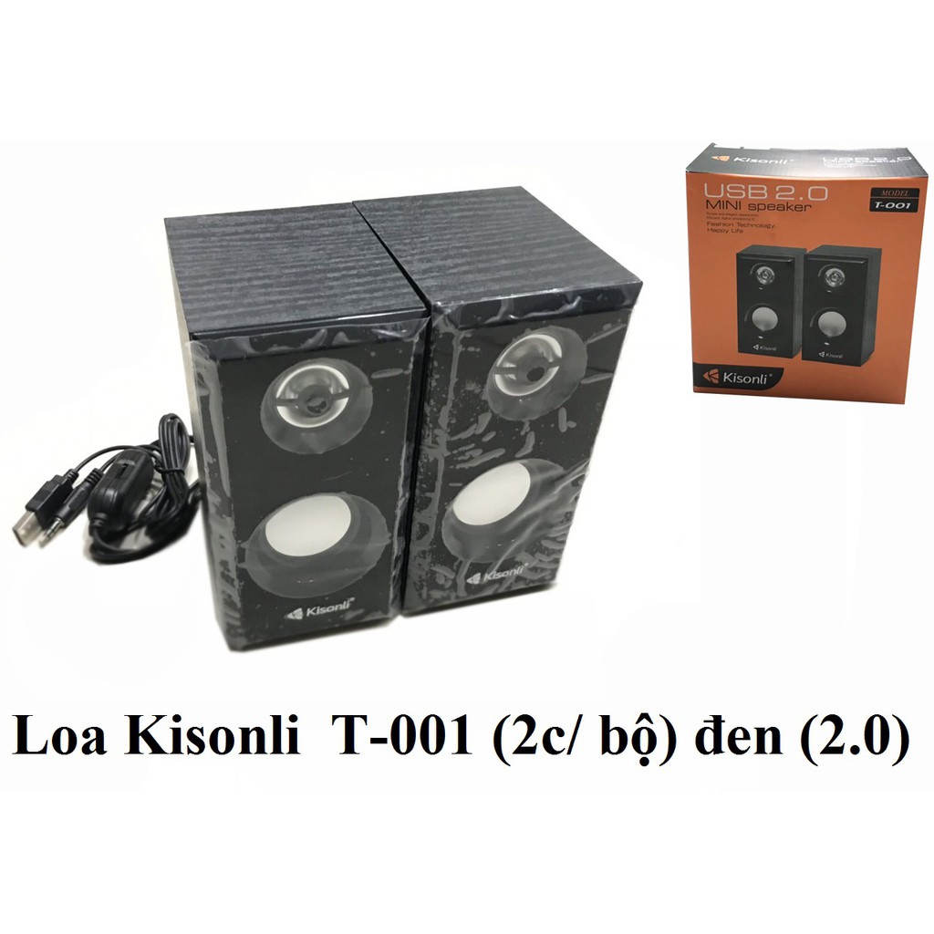 Loa Kisonli T-001 (2c/ bộ) (2.0) màu đen, nâu