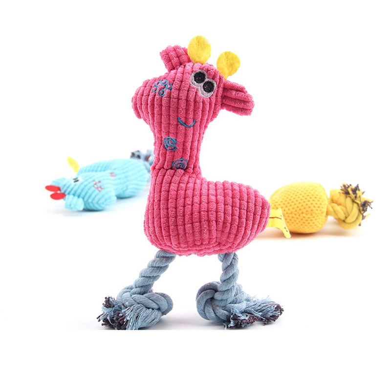 Phim hoạt hình dễ thương Deer phong cách mèo chó đồ chơi mặc đồ chơi dây thừng bông
