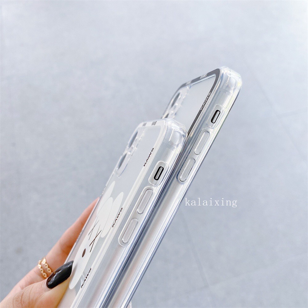 Ốp lưng Iphone Silicon trong suốt hình KAWS 2.0mm bảo vệ Camera IP 6 6s 7 8 Plus X XS Max 11 12 13 Pro Max