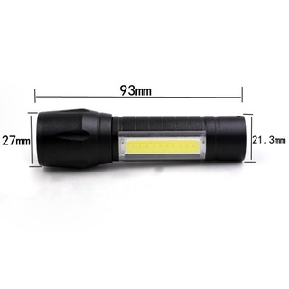 Đèn Pin MINI Siêu Sáng Cao Cấp Có Zoom Tặng kèm hộp đựng, cáp sạc 3 Chế Độ Sáng Full Box