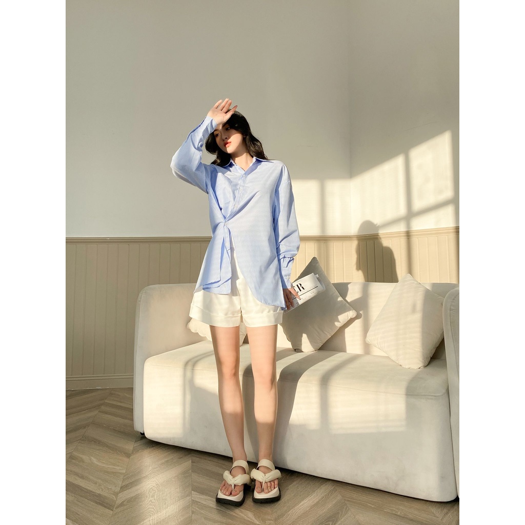 TUBYCATU | Quần short trắng xắn lai