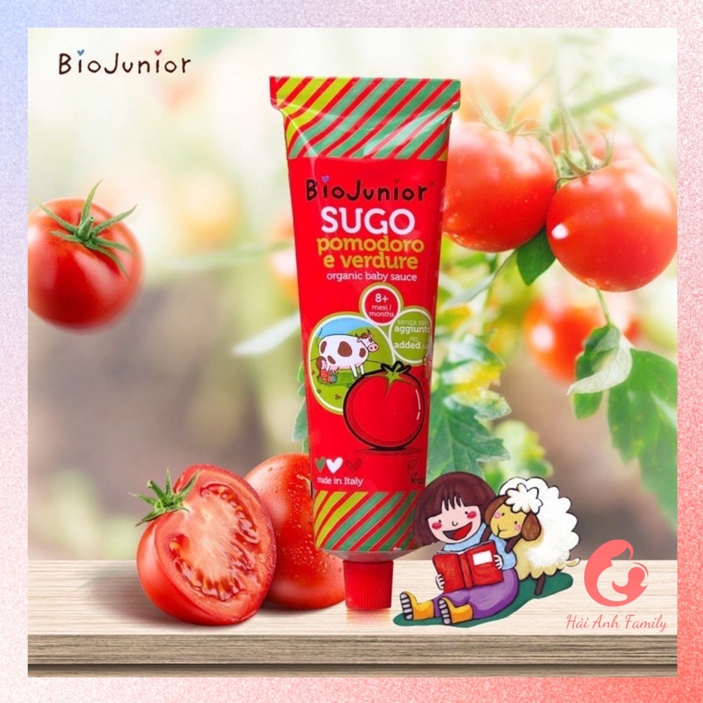 Sốt Cà Chua Hữu Cơ BioJunior Cho Bé Ăn Dặm Từ 10 Tháng