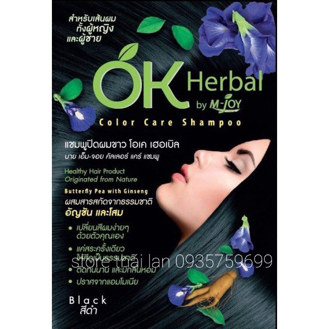 01 Gói Dầu Gội Nhuộm Tóc OK HERBAL by M-Joy Thái Lan 30ml