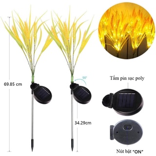 Đèn năng lượng mặt trời trang trí sân vườn, cây lúa mì, sử dụng ngoài trời chống thấm nước