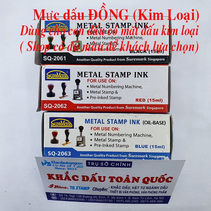 Mực dấu đồng (mực dấu dùng cho con dấu có mặt dấu bằng kim loại)