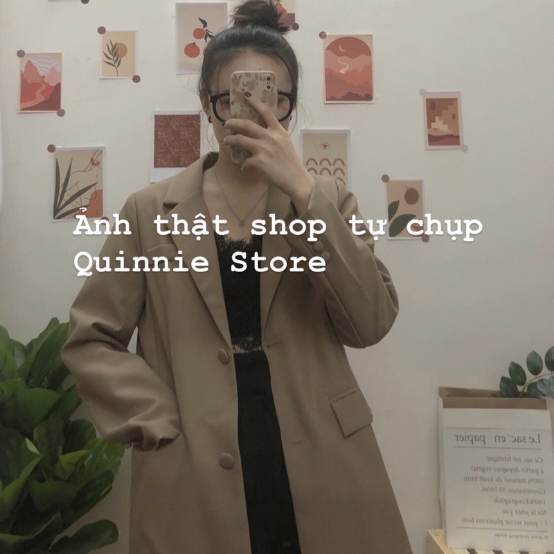 Áo khoác Blazer 2 lớp phong cách Hàn Quốc, áo vest đen