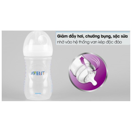 [CHÍNH HÃNG] Bình Sữa Philips Avent Nature Cổ Rộng Cho Bé 125ml/260ml/330ml