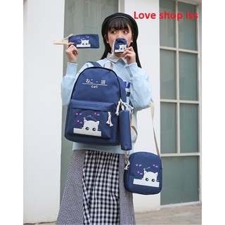 Balo 5 Món Ulzzang Hàn Quốc cute Cặp Đi Học Đẹp Học Sinh Sinh viên Quảng Châu