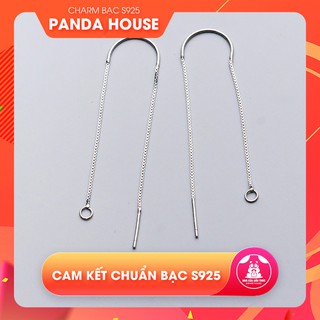 Charm bạc s925 phụ kiện làm bông tai dài 6.4cm - Panda House