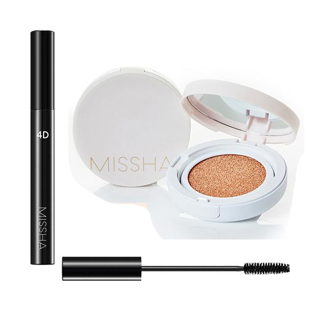 Combo Phấn nước kiềm dầu, che phủ tốt Magic Cushion Missha SPF 50+/Pa +++# No21 + Chải Mi Mascara The Style 4D Missha 7g