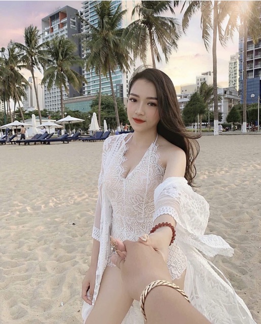 Áo choàng/ khoác lưới đi biển dáng dài | BigBuy360 - bigbuy360.vn