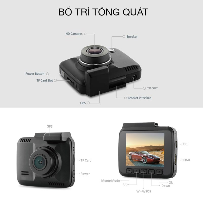 [Bản Mới Nhất] Camera Hành Trình W8 Carcam Wifi GPS Siêu nét 4K - Hàng chính hãng - Bảo hành 24 tháng