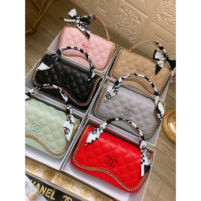 TÚI XÁCH NỮ CHANELLLL FLAPBAG VIỀN XÍCH FULL BOX KÈM KHĂN