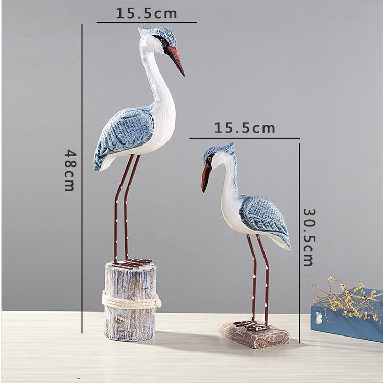 Mô hình chim mòng biển gỗ trang trí size 48cm và 30.5cm - Decor đồ trang trí theo phong cách biển Địa Trung Hải