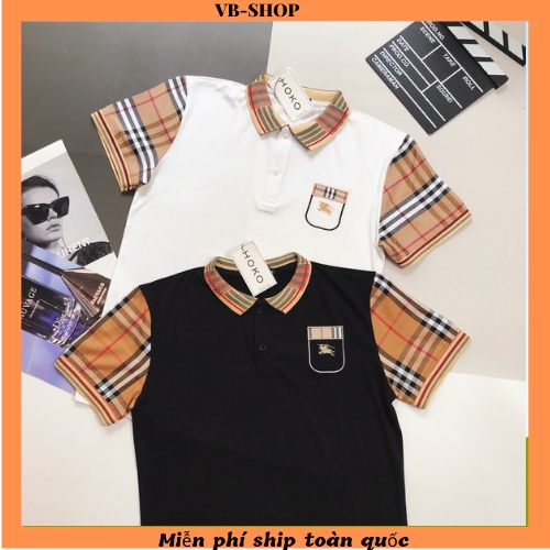 Áo thun nam ngắn tay cổ polo thêu logo BBR sang trọng vải cotton 100% mềm mịn co giãn form regular VBSHO021