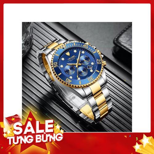Đồng Hồ Cơ Nam Tevise T823 Mặt Xanh Chống Nước Chống Xước Mặt Xoay Tọa Độ - Hàng nhập khẩu