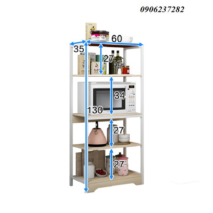 Kệ để đồ đa năng - kệ nhà bếp đa năng để lò vi sóng, xoong nồi, chai hũ đựng gia vị
