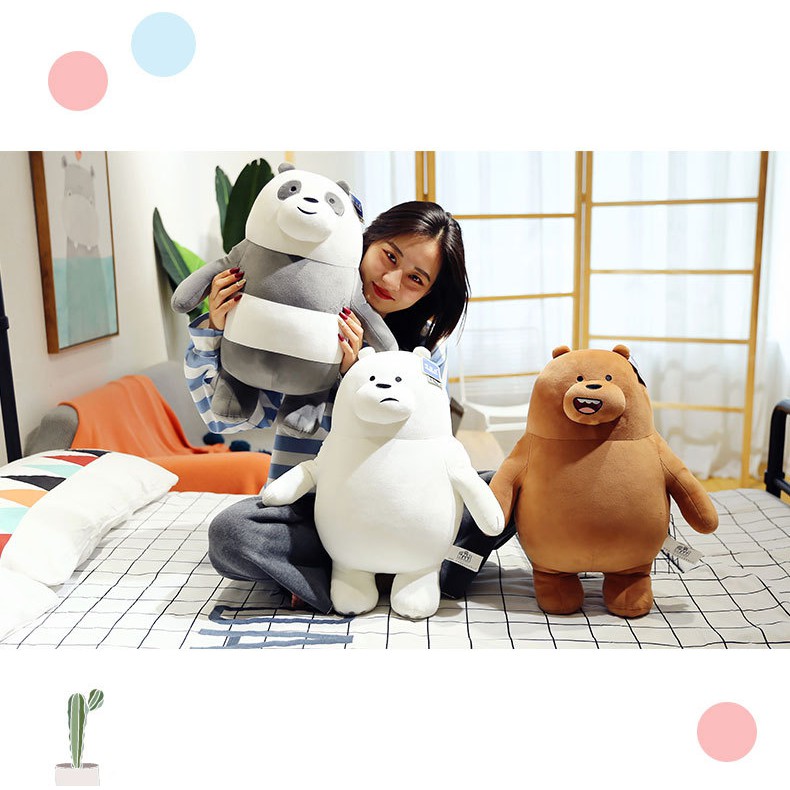 GẤU BÔNG ANH EM NHÀ GẤU WE BARE BEARS ĐỨNG  VẢI MINISO MỀM MỊN SIÊU XỊN