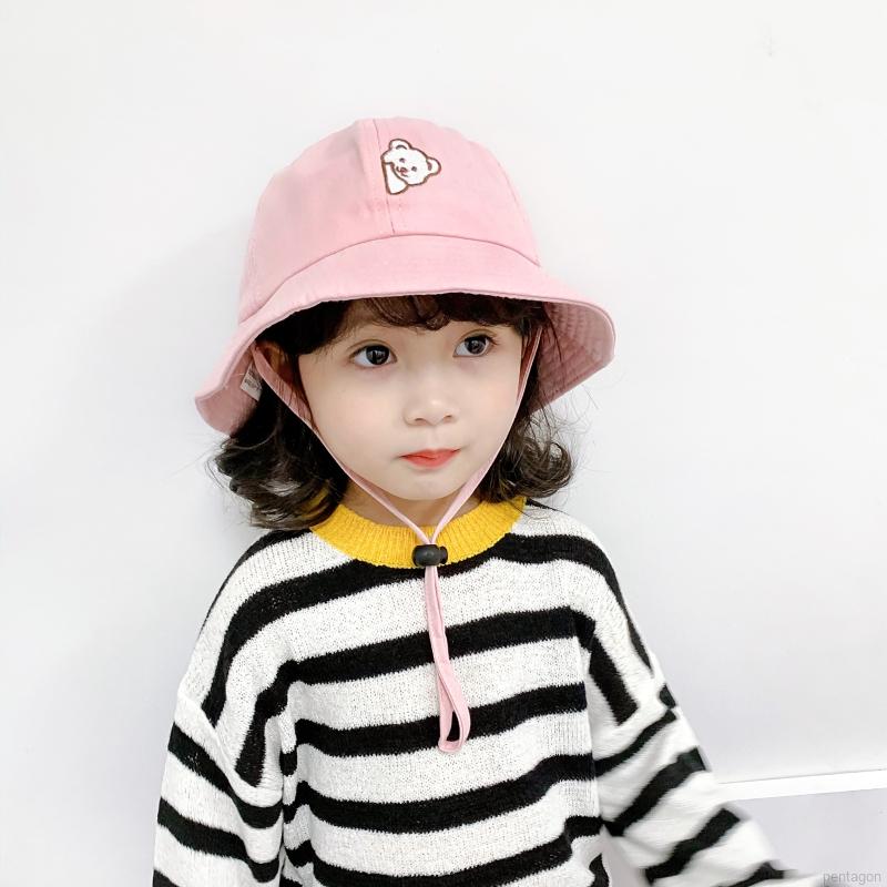 Nón Tai Bèo Thêu Hình Gấu Đáng Yêu Cho Bé