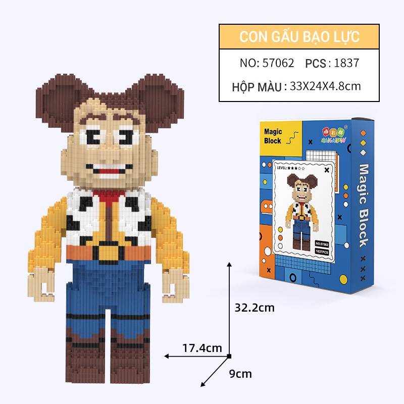 Bộ Đồ Chơi Lắp Ráp Lego Hình Gấu Nhiều Màu Sắc Cho Bé