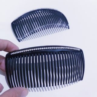 Lược cài ngắn nhựa đính hạt 1 hàng