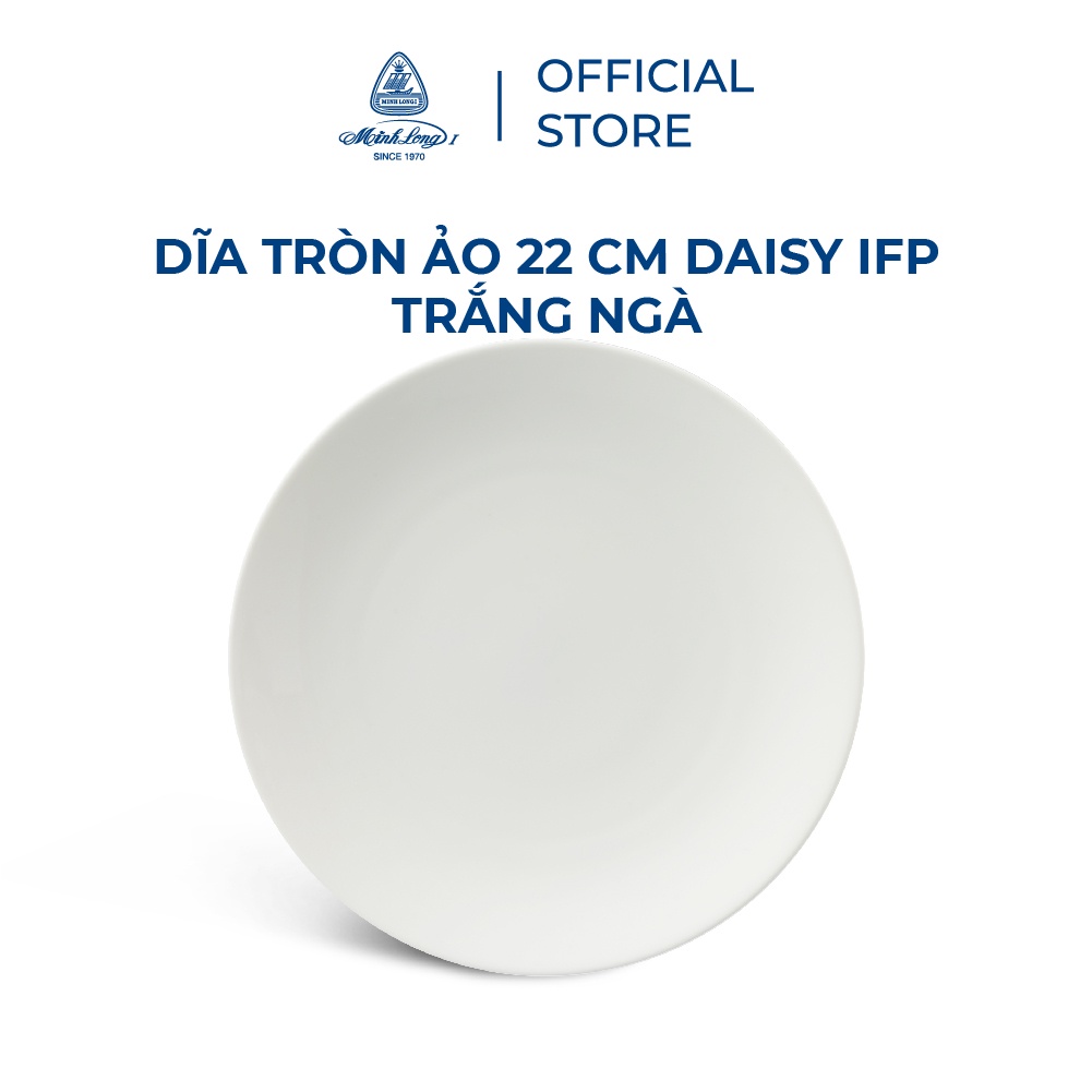 [GIÁ ƯU ĐÃI] Dĩa sứ tròn ảo Minh Long 22cm - Daisy IFP - Trắng ngà