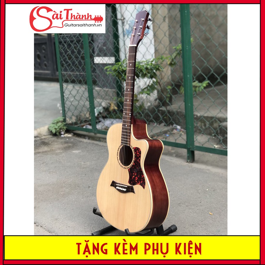 Đàn guitar acoustic gỗ hồng đào Bắc Phi nguyên tấm kèm 6 món phụ kiện