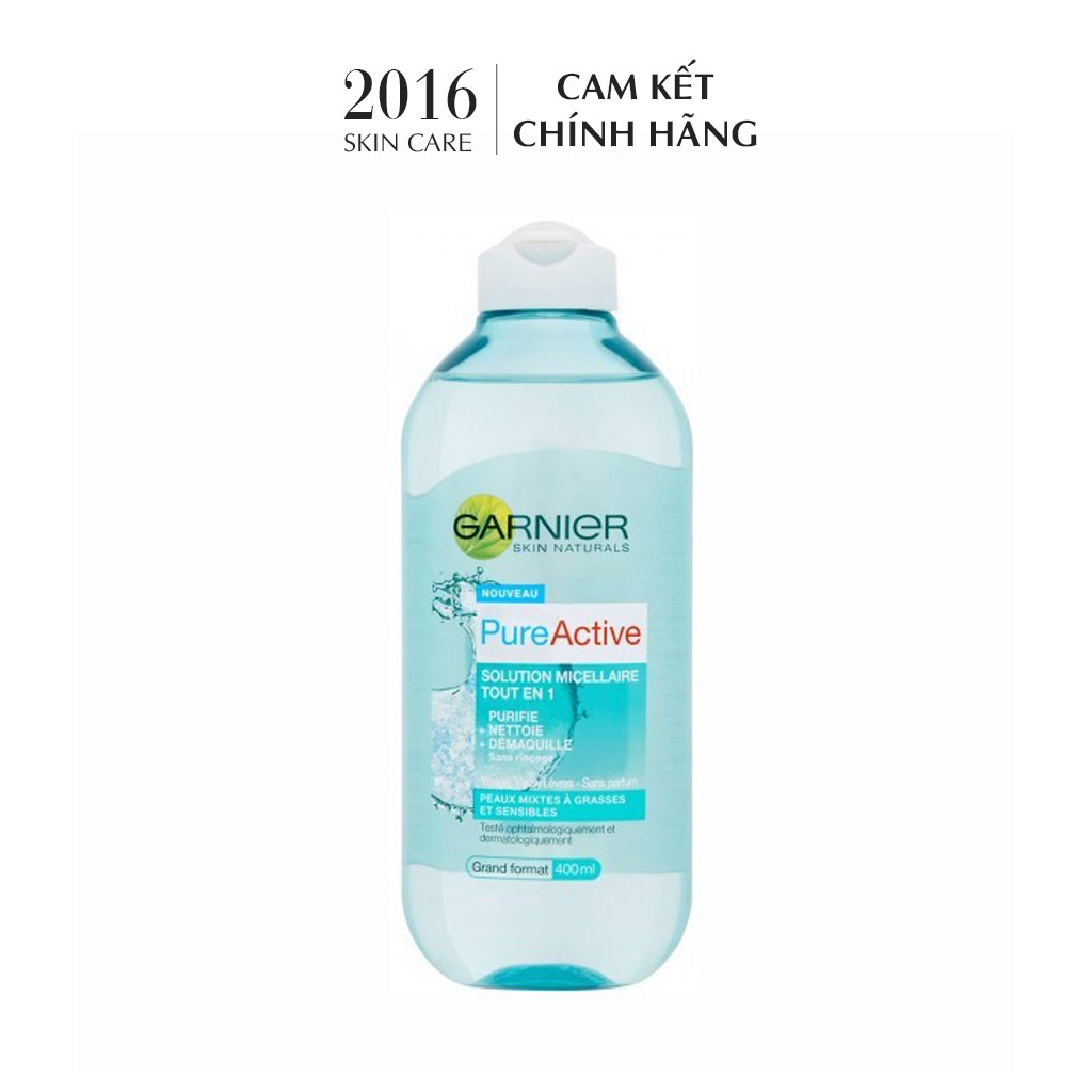 Nước Tẩy Trang Garnier Xanh Cho Da Dầu Mụn Pure Active Micellar Cleansing Water (400 ml) - 2016 Skincare