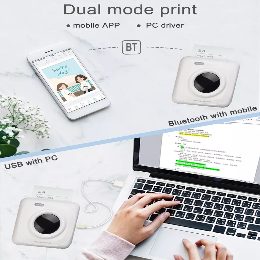 Máy in nhiệt mini, máy in ảnh cầm tay paperang p1 - tặng 5 cuộn giấy | BigBuy360 - bigbuy360.vn