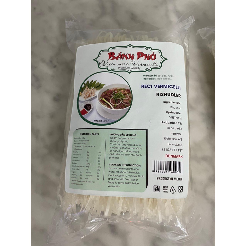 Bánh phở khô hàng xuất khẩu Mỹ_400gr/gói - Hủ tiếu mềm