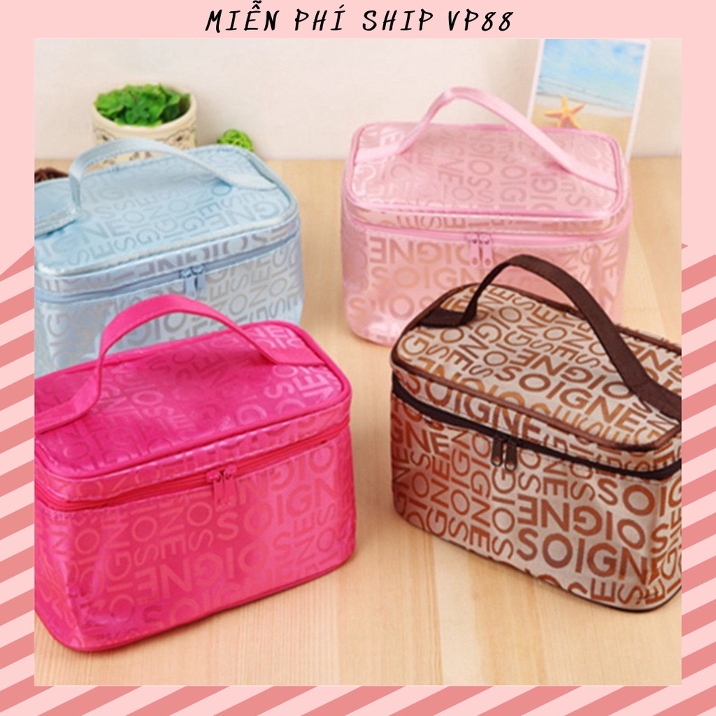 🌸Hàng Có Sẵn🌸Túi đựng mỹ phẩm đồ trang điểm hình hộp sang trọng có gương xếp gọn 88248 MIỄN PHÍ SHIP VP88