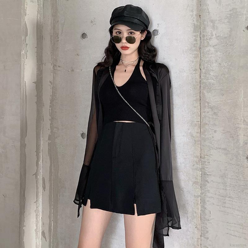 Áo croptop dệt kim hai dây cổ chữ V thời trang gợi cảm cho nữ | BigBuy360 - bigbuy360.vn