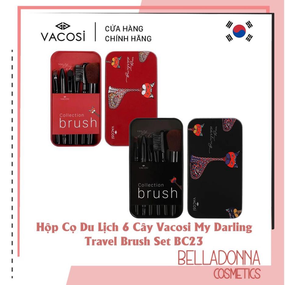 [Hàng chính hãng] Hộp Cọ Trang Điểm Du Lịch 6 Cây Vacosi My Darling Travel Brush Set BC23