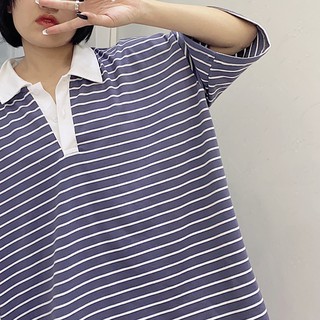 Áo Phông Polo Kẻ Form Rộng Oversize