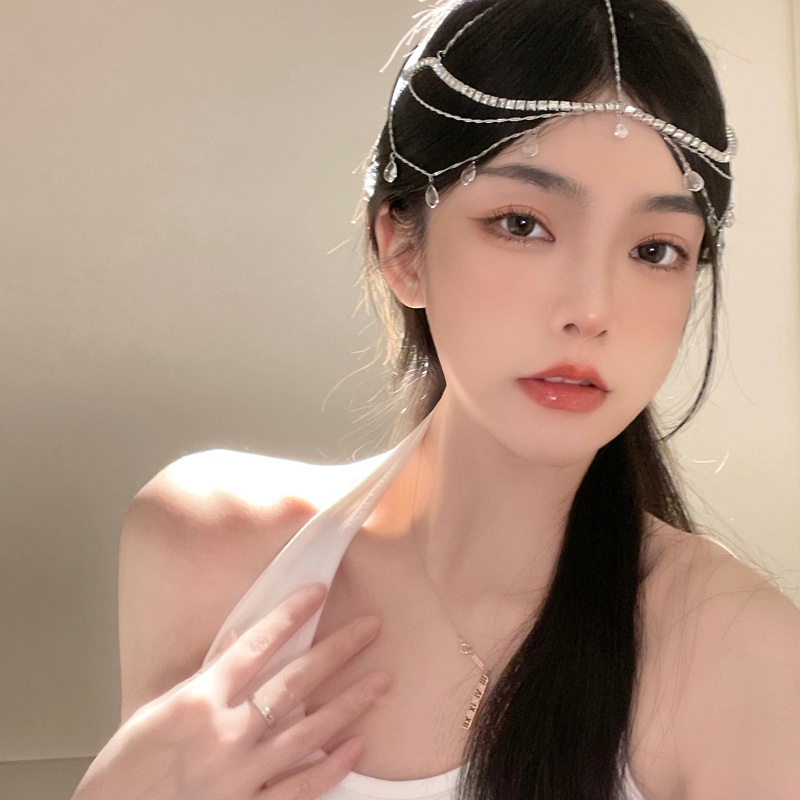 Cài Tóc Đính Đá Hình Giọt Nước Phong Cách Vintage