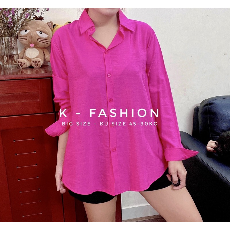 Áo sơ mi nữ màu Hồng - vải cotton thái mát mẻ