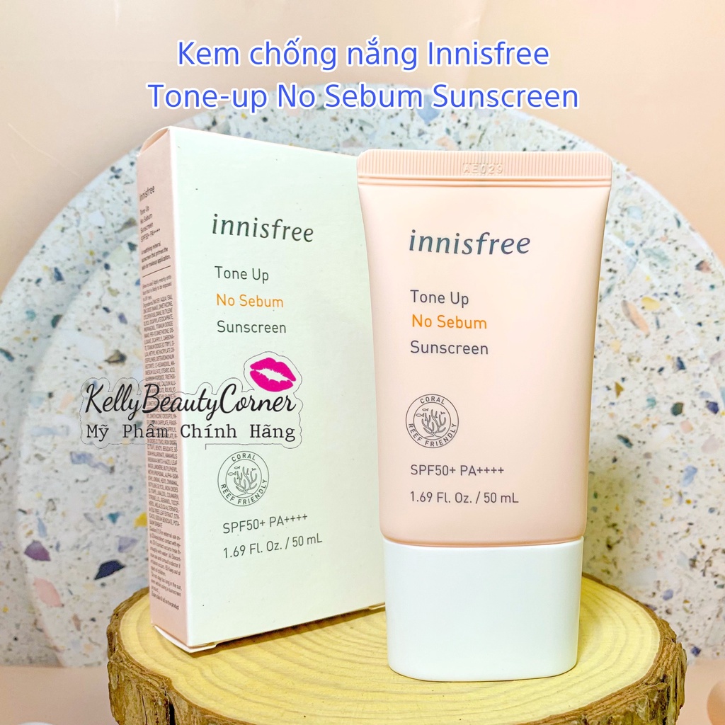 Kem chống nắng kiềm dầu nâng tone Innisfree Tone Up No Sebum Sun Screen Cream SPF50+ PA+++
