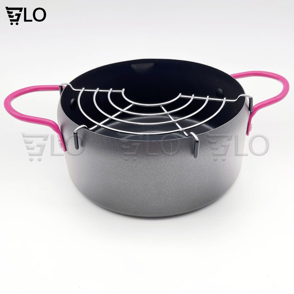 Nồi Chiên Lọc Dầu Đường Kính 18cm (Tặng Kèm Vỉ Gác Chảo)