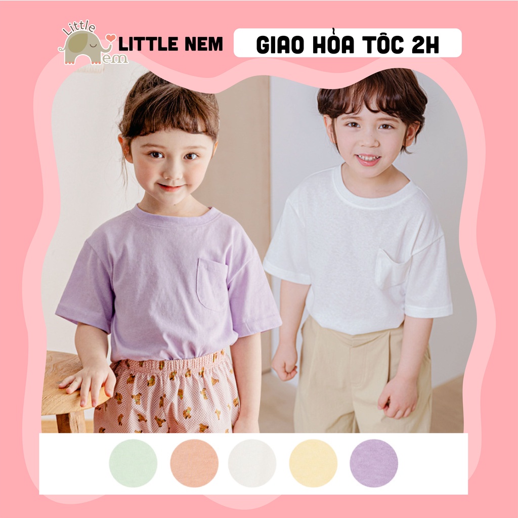 Áo bé gái/ bé trai Hàn Quốc Bebezoo cộc tay _ Pullover