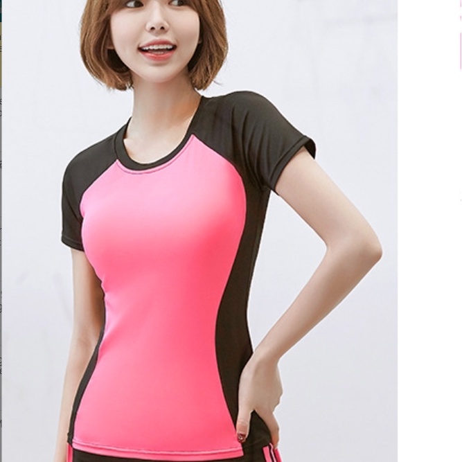 [42KG-72KG] áo tập gym nữ Good Quality Yoga Workout Clothes Tight Waist Track Suit Short-sleeved T-shirt Jogger