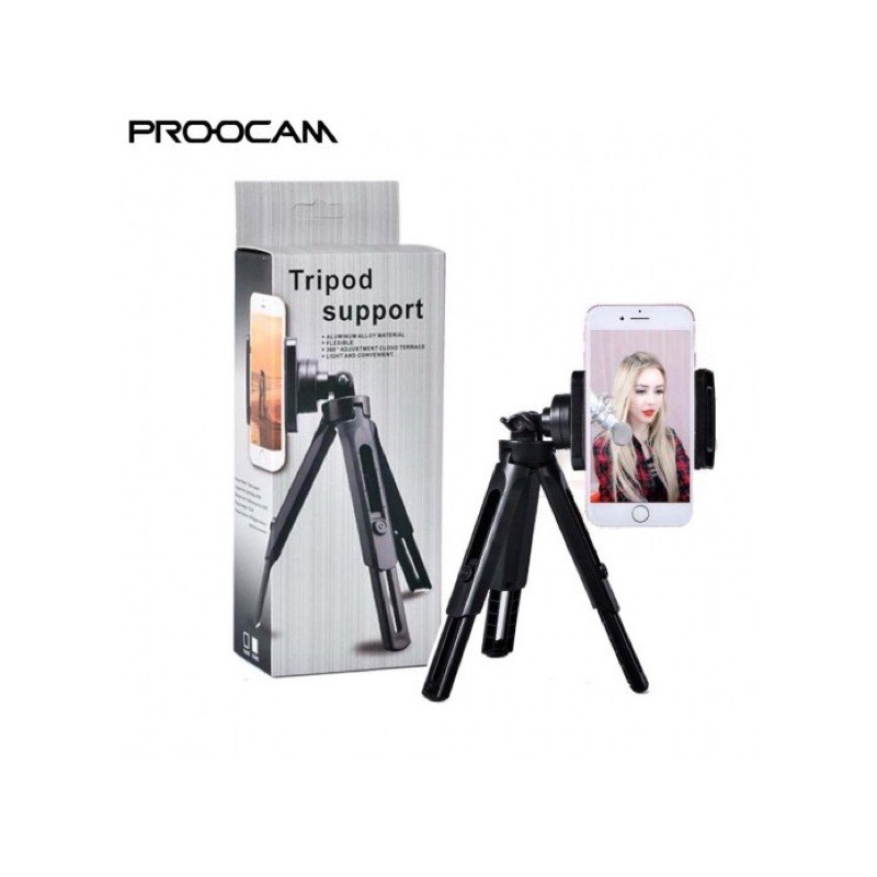 Chân Quay Chụp Ảnh 3 Chân Tripod Support Mini Cao Cấp Tặng Kèm Kẹp Điện Thoại