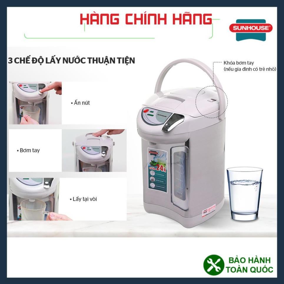 Bình thủy điện SUNHOUSE SHD1533, bình thủy điện chức năng giữ ấm và đun sôi thông minh, tiện dụng, dung tích 3 lít.