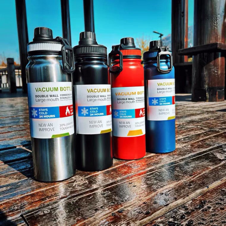 Bình nước giữ nhiệt dung tích 800ml màu sắc đa dạng kiểu dáng thể thao chất liệu lõi 304 không gỉ dùng hằng ngày